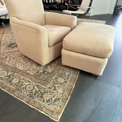 Upholstered Chair With Ottoman 