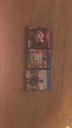 Ps4 Game Lot Gta Preamium Edition Gran Turismo Sport Whach Dogs 2