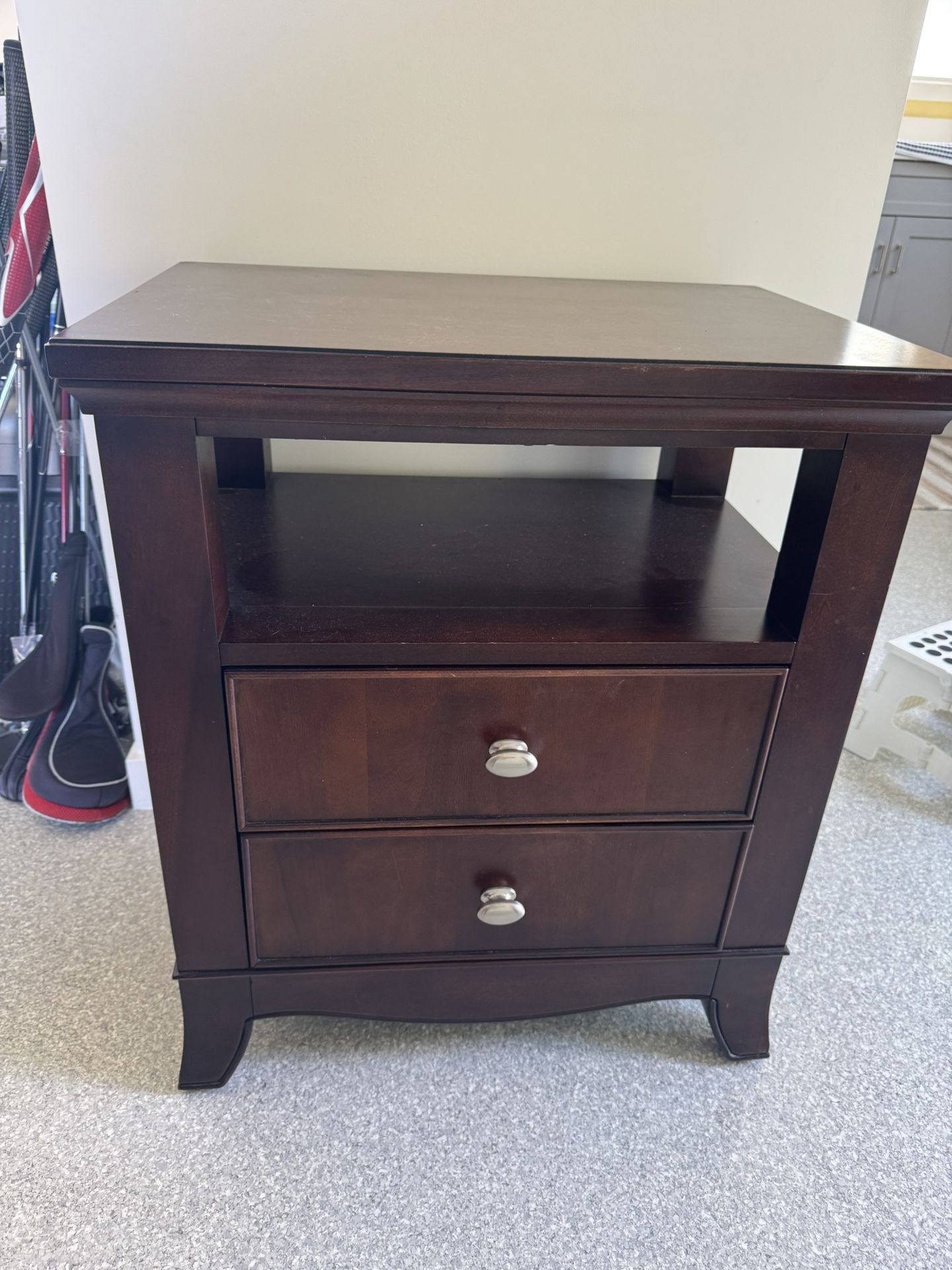 (2) Solid Wood, Nightstands, Dark Mahogany