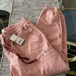 Figs NWT Women’s Pink Sand Uman Jogger Relaxed Scrub Pant Size L/P Petite PO5341