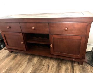 Wood Sideboard Buffet with Wine Rack