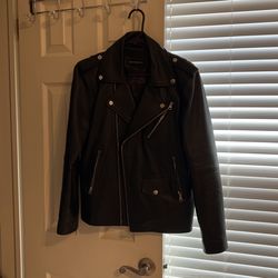 Men’s Leather Biker Jacket XS