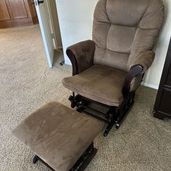 Suede Glider Rocking Chair