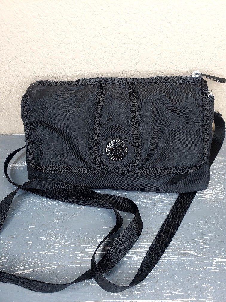Kipling Black Nylon Medium Crossbody Bag Purse 
