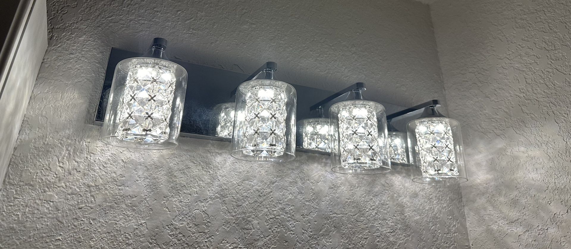 Wall Light Fixture With Crystals