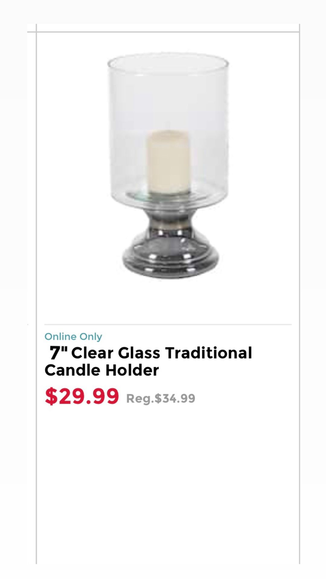 Set of 2 Glass Candle Holders
