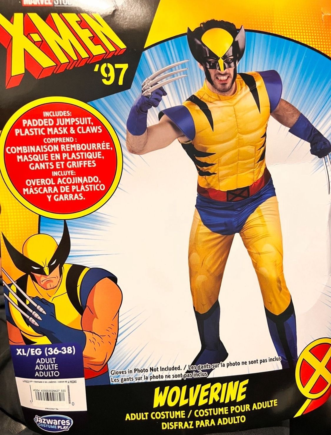 Marvel Wolverine Adult XL (36-38) Halloween Costume