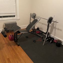 Bench Press Set And Weight Set Dumbbells 