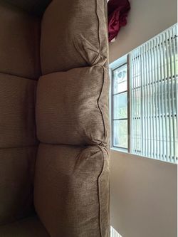🛋️ Brown Sofa Bed in Good Condition – Mattress Included