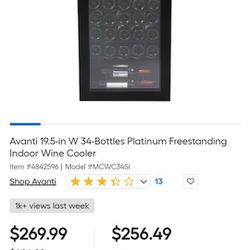 
Avanti 19.5-in W 34-Bottles Platinum Freestanding Indoor Wine Cooler