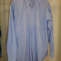 Tommy Hilfiger American Classics Blue Dress Shirt Mens Long Sleeve 16 34-35