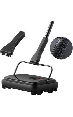 VEVOR Manual Push Carpet Sweeper with Crevice Tool