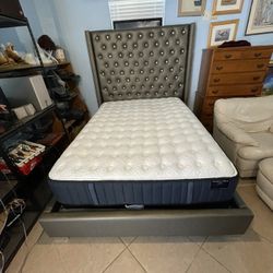 Elegant Queen bed frame with Mattress 