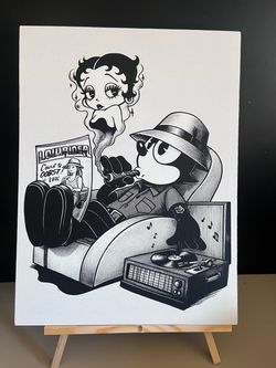 Original Black & White Canvas Art Lowrider Theme