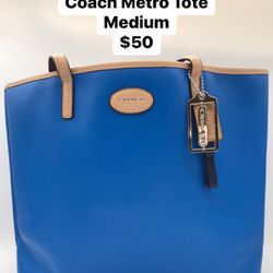 Coach Park Metro Tote In Blue #22087 for Sale in Glendale, AZ