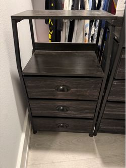 Tall 3 drawer bedroom shelf/dresser