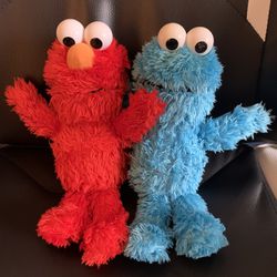 Shake Me Elmo And Cookie Monster Baby Toddler Toys - Shake Them And They Talk To You. Both Come With New Installed Batteries 