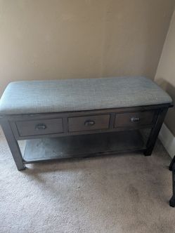 Dark Wood Entryway Or Storage Bench
