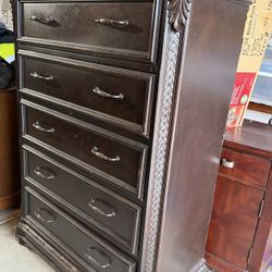 Solid Wood Chest And Nightstand 