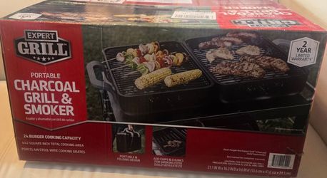 Expert Grill Portable Charcoal Grill & Smoker - New in Box