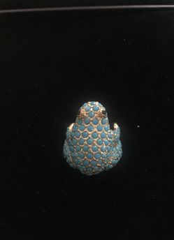 Turquoise frog cocktail ring