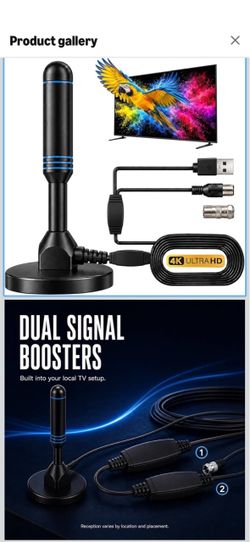 New in box! TV Antenna Indoor Antenna for Smart TV with 2 Amplifier Signal Booster for All Smart TVs HD Digital Antenna for Local Channels Supports 4K