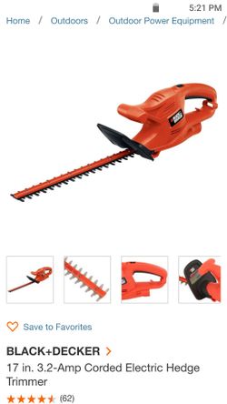 Black and Decker 17" hedger