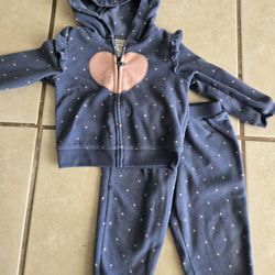 Carters Set Baby Girl Size 12 M Fleece 