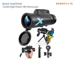 HuaZiChok 12x50 HD Monocular with Tripod
