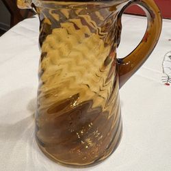 Hand Blown Amber Glass Small Pitcher/Creamer