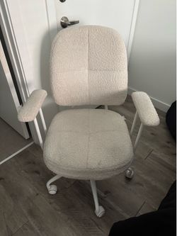 Giantex Cream Faux Fur Desk Chair