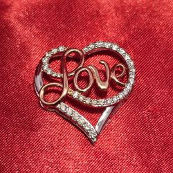 10k Yellow Gold Diamond Love Heart Pendant 0.56 ctw 