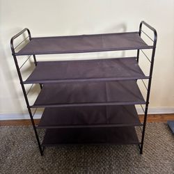 5-Tier Metal and Fabric Shoe Rack
