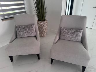 2 upholstered chairs - gray