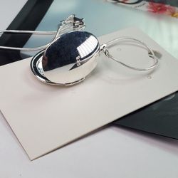 Oval Diamond Cut Locket Necklace 