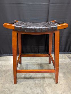 Woven Seat Wood Frame Stool