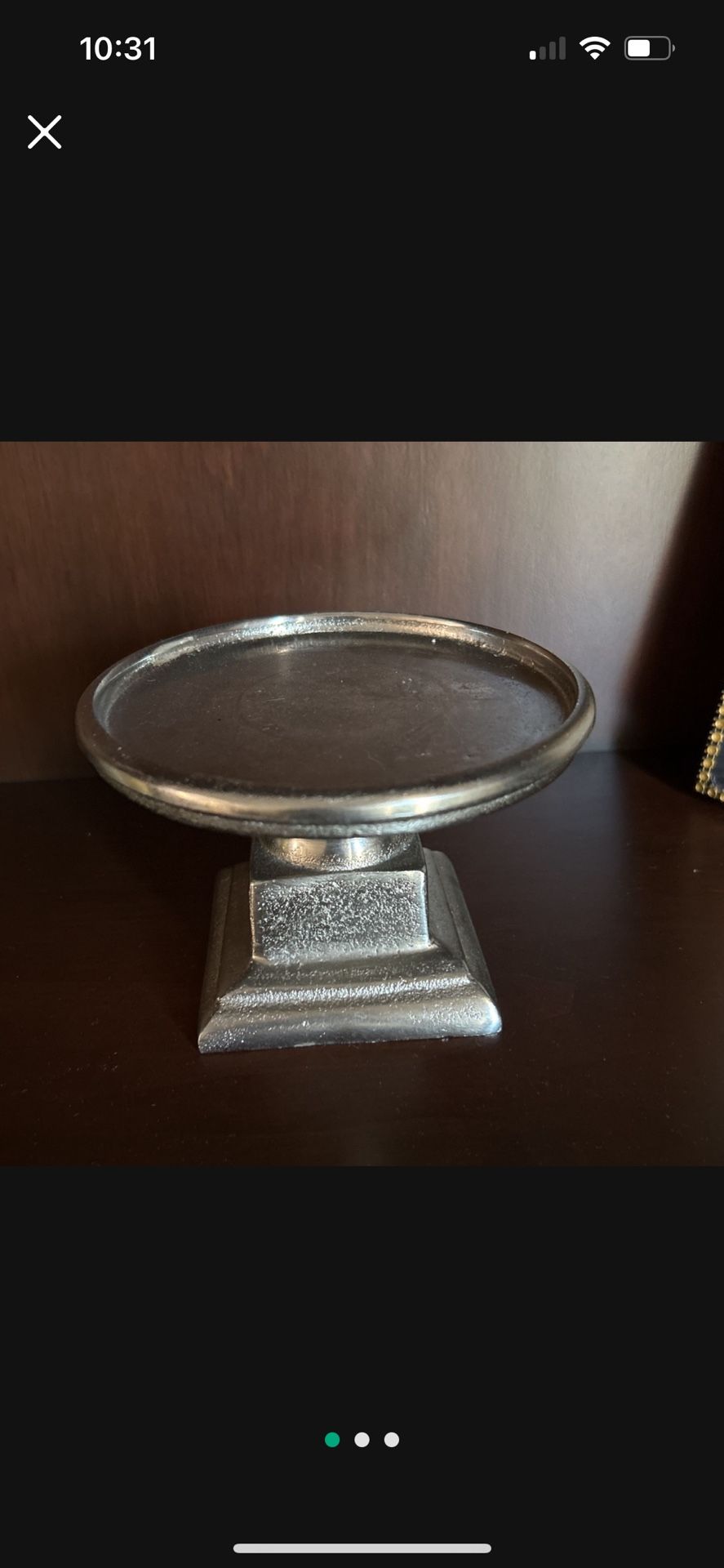 Silver candle holder