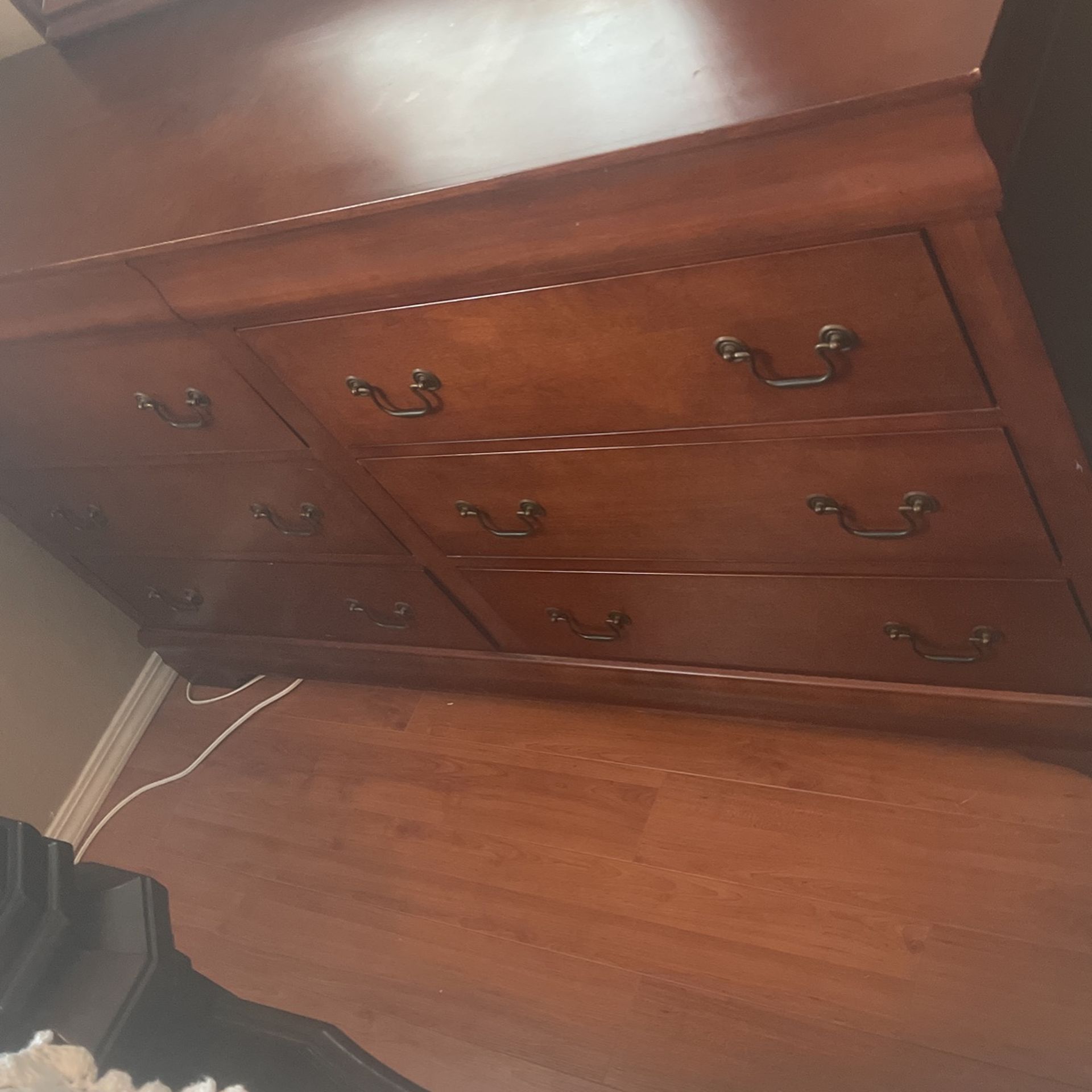 Brown Dresser With Mirror