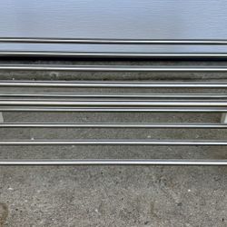 White Wood / Stainless Steel Shoe Rack