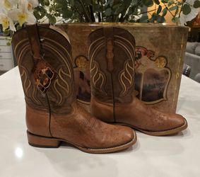 🤠 EL GENERAL MEN’S EXOTIC OSTRICH BELLY WESTERN BOOTS — $220