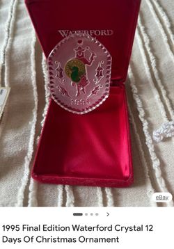 Waterford Crystal 1995 Final Edition 12 day's of Christmas ornament