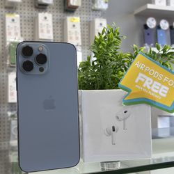 iPhone 13 Pro Max Unlocked 128Gb Sierra Blue Like New AirPods Comes For Free ! 