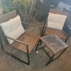 3 PC Rocking Chair Patio Set