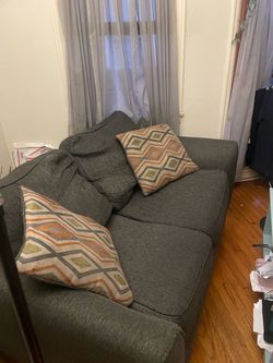 FREE Cozy Charcoal Loveseat – Smoke-Free Home (Needs Cover)