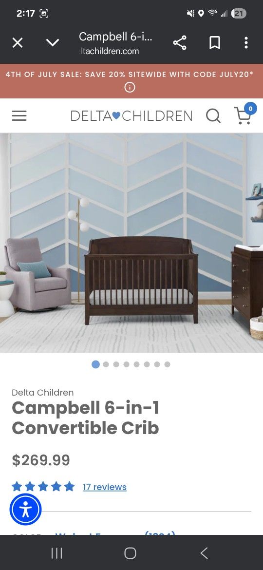 Campbell Convertible Baby Crib