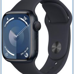 Apple Watch Series 9 [GPS 41mm] Smartwatch with Midnight Aluminum Case with Midnight Sport Band S/M.