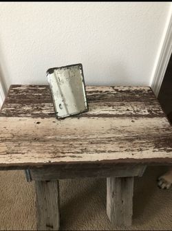 Vintage rustic wooden end table