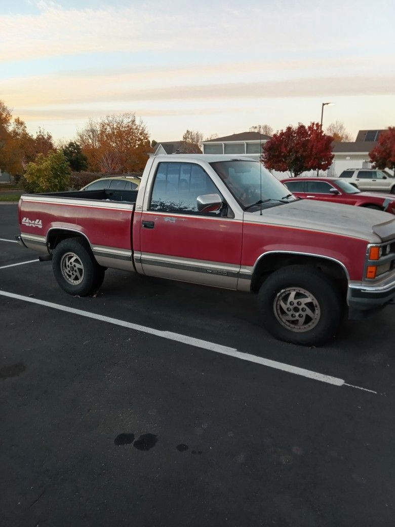 1989 Chevrolet, K1500, Red, Single Cab