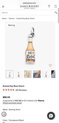 James Avery Hey Rose Bottle Charm