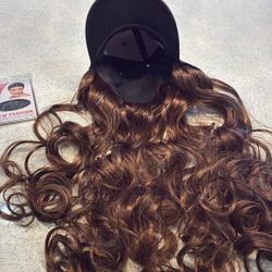 Brown Hat Wig 